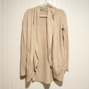 Barefoot Dreams Cozychic Lite Circle Cardigan Sweater Beige Size Small